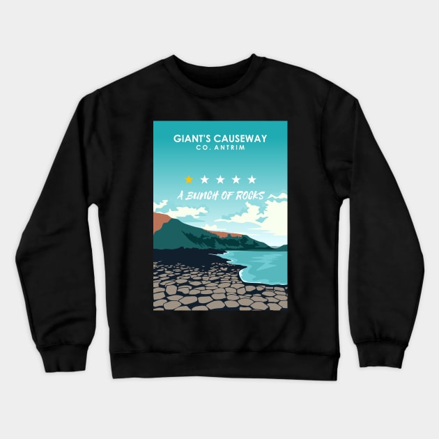 Giant's Causeway One Star Review Northern Ireland Travel Poster Crewneck Sweatshirt by jornvanhezik